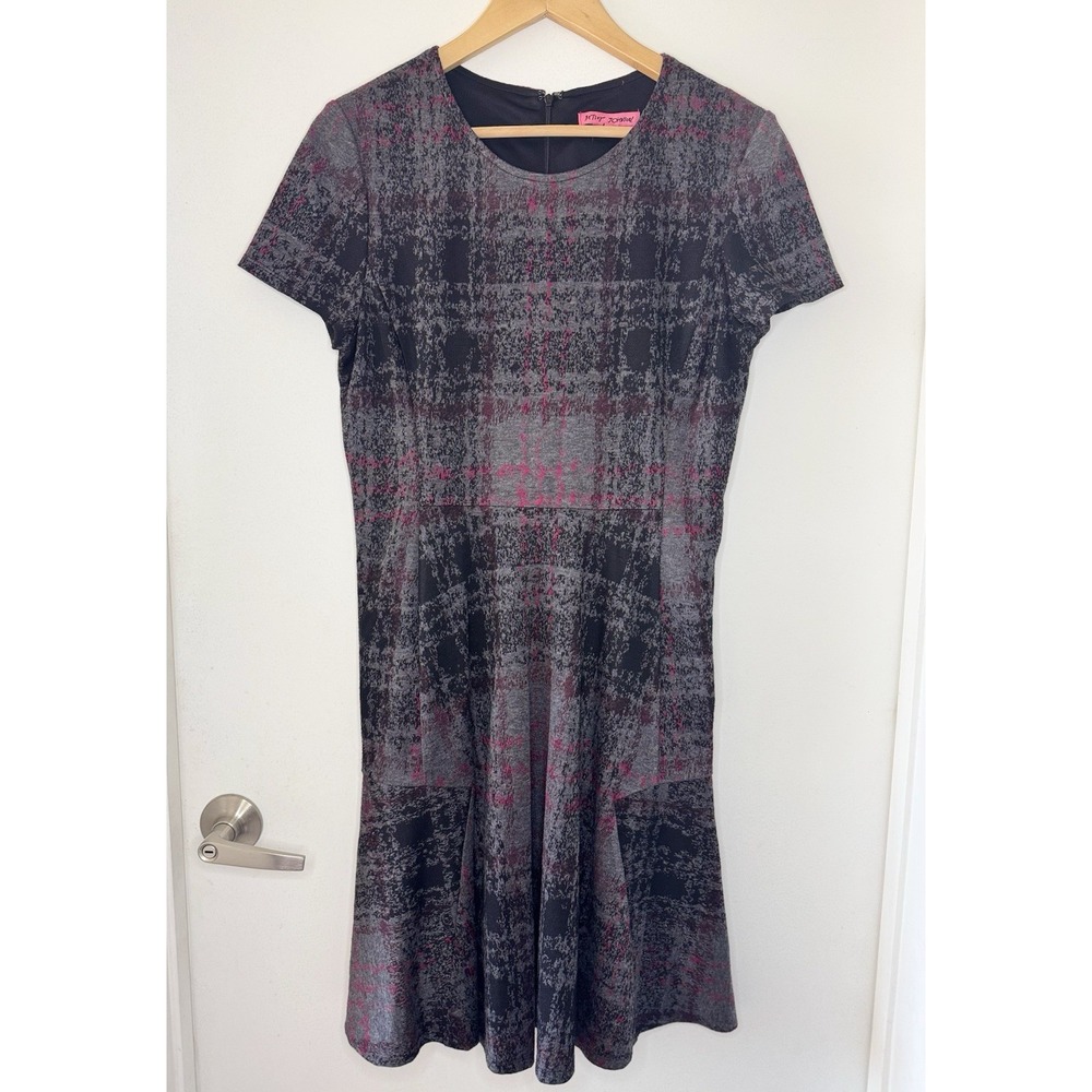 Betsy Johnson Women's Fit & Flair Tweed Knit Dress Size 8